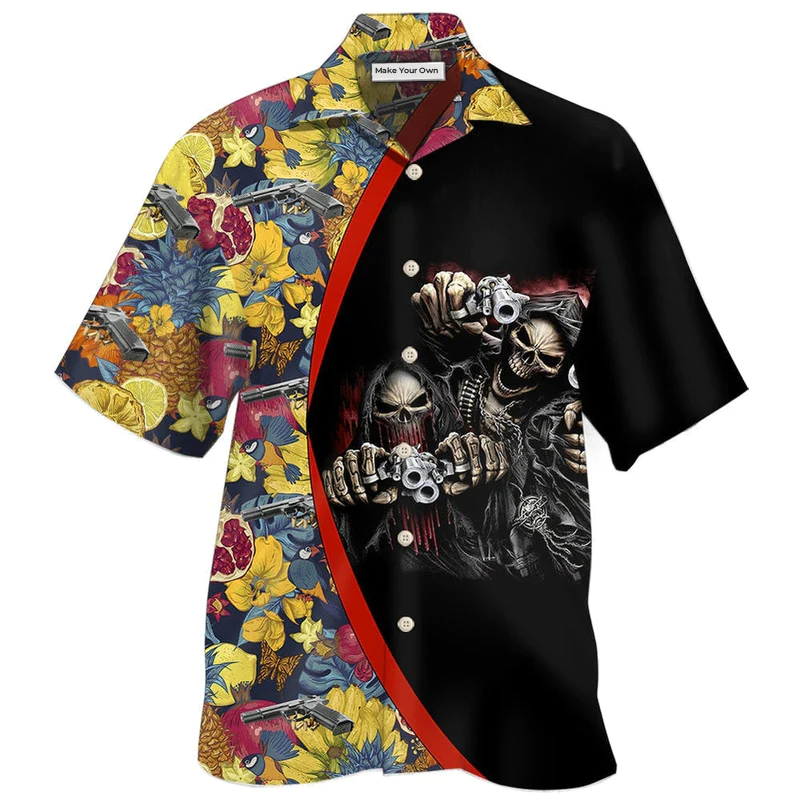 Tropical Outdoor Heritage And Skull Hawaiian Shirt For Coastal Adventures Summer Events And Everyday Comfort