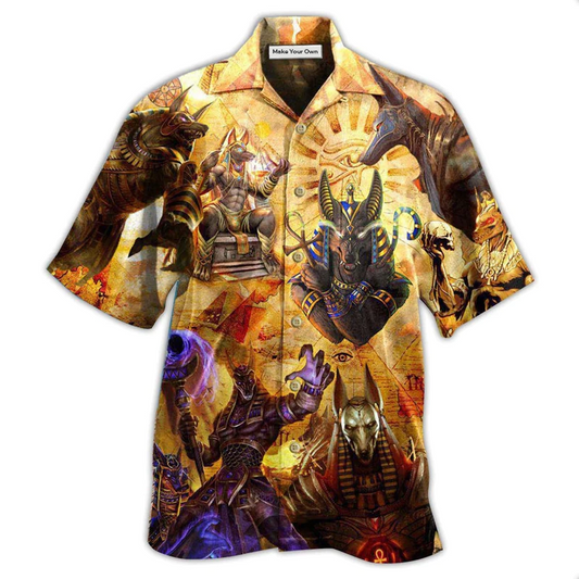 Ancient Egypt Egyptian Faith Anubis Hawaiian Shirt For Resort Getaways And Comfortable Summer Activities