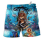Mermaid Beautiful And Skull Hawaiian Print Beach Shorts For Fantasy Fan Beach Days