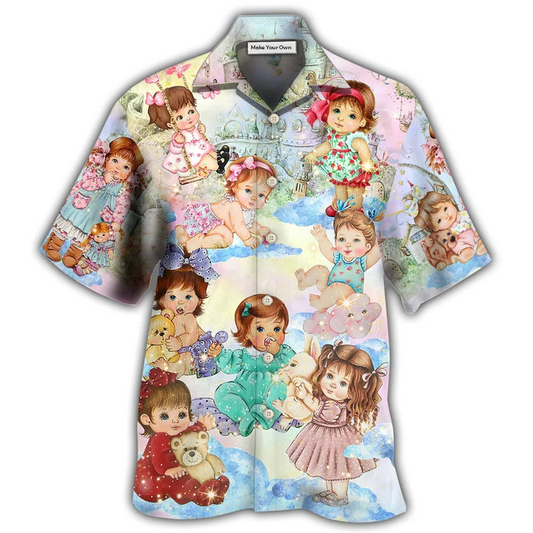 Cute Babysitter Around Beautiful Hawaiian Shirt Design View For Casual Summer Styling