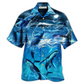 Blue Whale Ocean Hawaiian Shirt Design View For Casual Summer Styling