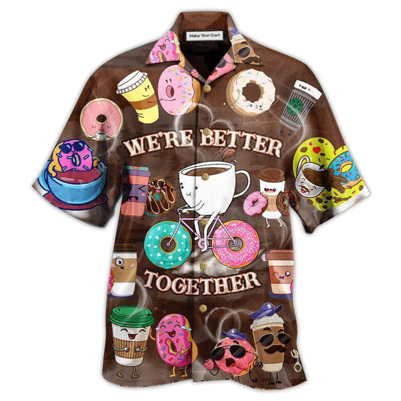 Coffee We're Together Donuts Hawaiian Shirt For Warm Weather Adventures And Everyday Comfort