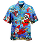 Festive Blue Christmas Dives Hawaiian Shirt Pattern View For Relaxed Warm Weather Outfits