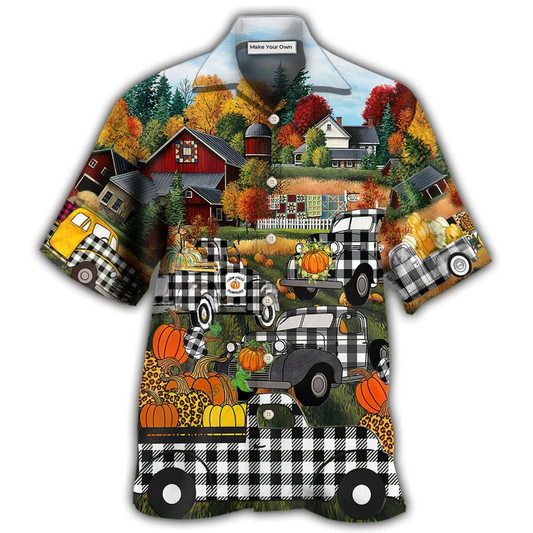 Halloween Grandma's Little Pumpkins Hawaiian Shirt Artwork View For Coastal Escapes And Resort Style