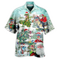Christmas Roarsome Snow Hawaiian Shirt Design View For Casual Summer Styling