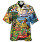 Happy Airplane Island Summer Hawaiian Shirt For Tropical Holidays And Casual Wear