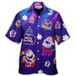 Neon Christmas Santa Light Party Hawaiian Shirt Pattern Detail For Vacation Travel And Daily Wear