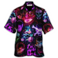Neon Happy Skull Holiday Hawaiian Shirt For Beach Parties And Weekend Getaways