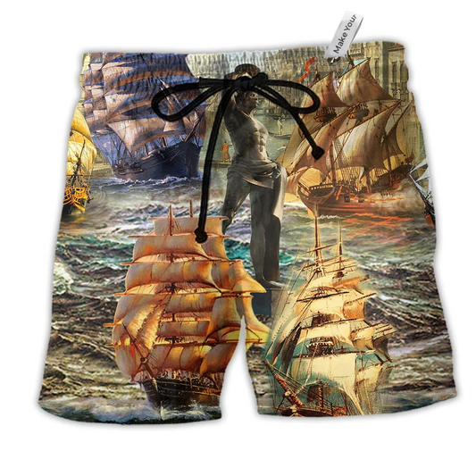 Sail Away And Enjoy Your Own Adventure Hawaiian Beach Shorts For Seaside Summer Adventures