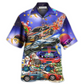 Christmas Playful Classic Car Hawaiian Shirt For Beach Vacations Casual Parties And Warm Weather Style