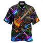 Guitar Hawaiian Shirt For Beach Parties Vacation Travel And Relaxed Casual Style