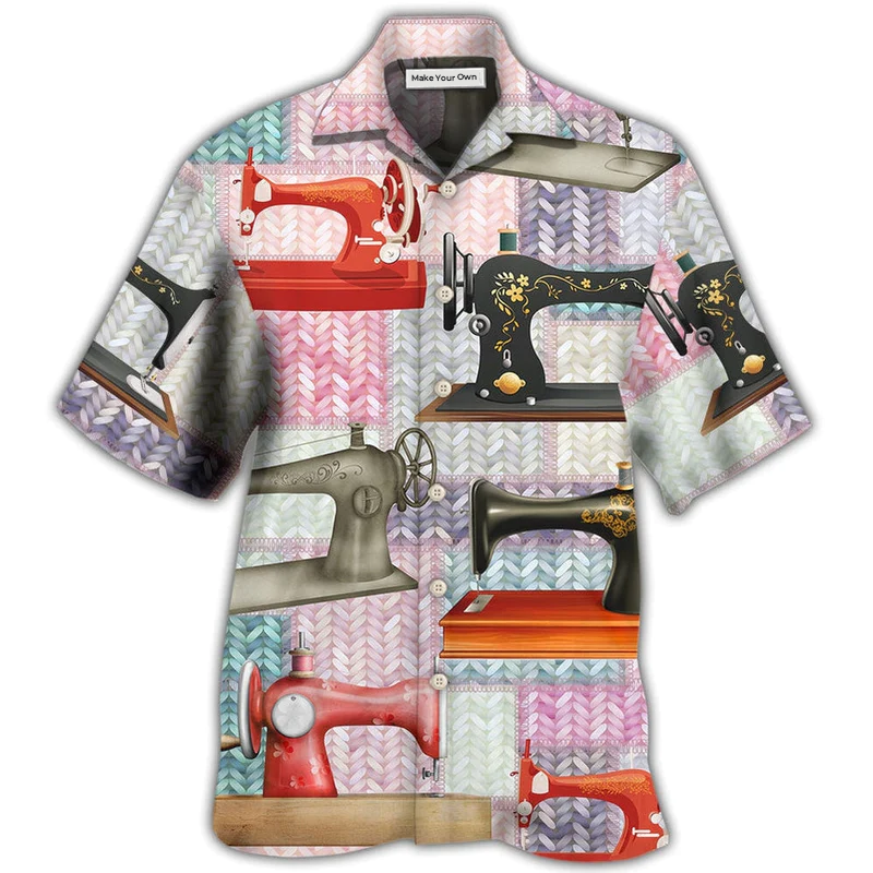 Quilting Machine Knit Fabric Hawaiian Shirt Pattern Detail For Summer Holidays And Outdoor Fun