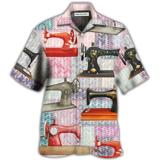 Quilting Machine Knit Fabric Hawaiian Shirt Pattern Detail For Summer Holidays And Outdoor Fun