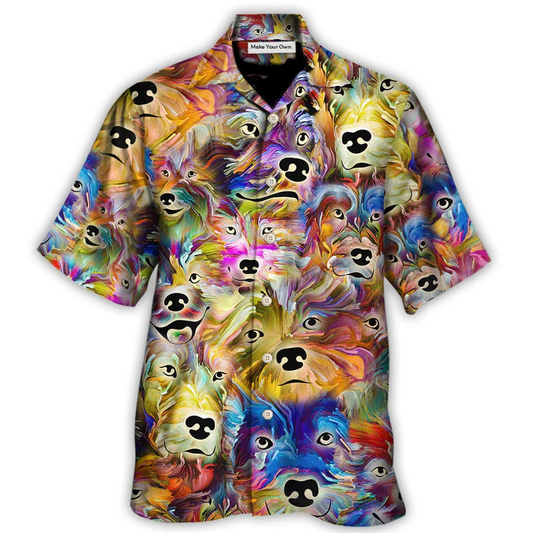 Watercolor Dog Memory Hawaiian Shirt For Summer Vacation And Beach Travel