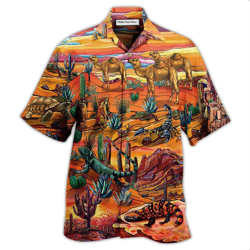 Desert Landscape Hawaiian Shirt For Summer Events Coastal Travel And Comfortable Styling