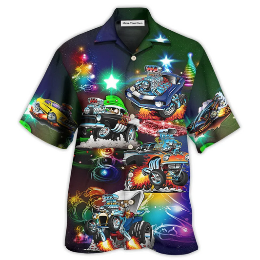 Christmas Classic Car Hawaiian Shirt For Coastal Adventures Summer Events And Everyday Comfort