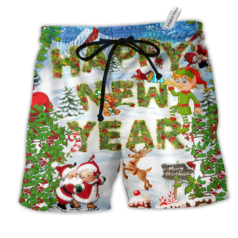 Christmas Snow Beach Shorts For Holiday Cruises And Lightweight Summer Style