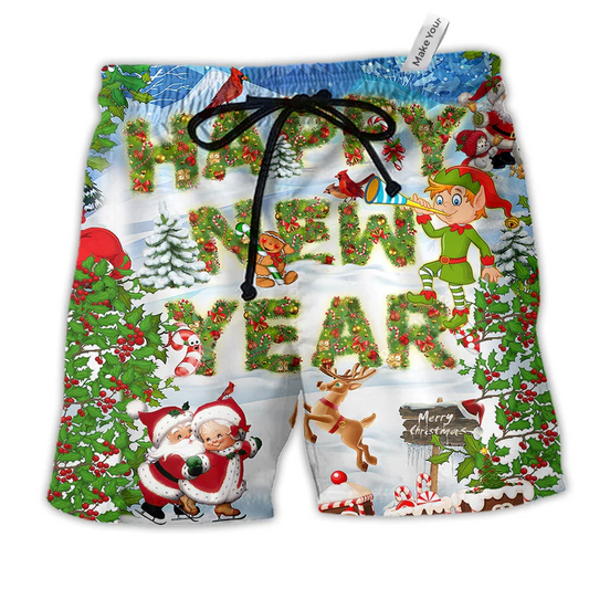 Christmas Snow Beach Shorts For Holiday Cruises And Lightweight Summer Style