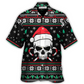 Skull Christmas Wearing Hat Sweat Candy Hawaiian Shirt For Summer Vacation And Beach Travel