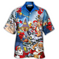 Christmas Santa Hawaiian Shirt Front Pattern View For Vacation Style