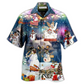 Funny Dogs Snowdog Christmas Night Hawaiian Shirt Design View For Casual Summer Styling