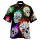 Skull Smiling Hi Hawaiian Shirt Artwork Detail For Resort Trips And Outdoor Activities