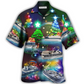 Christmas Pontoon Boat Hawaiian Shirt For Tropical Parties Vacation Travel And Casual Summer Style