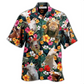 Happy Floral Goat Aloha Hawaiian Shirt For Summer Vacation And Beach Travel