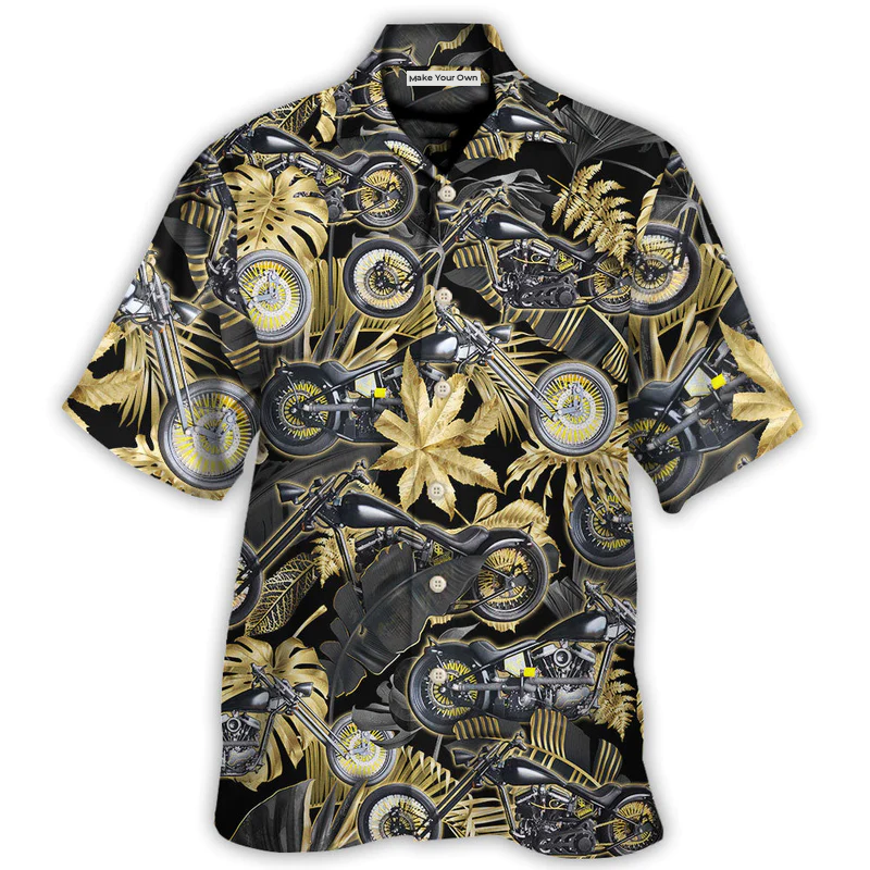 Motorcycle Creative Pattern Hawaiian Shirt Relaxed Style View For Thoughtful Gifting