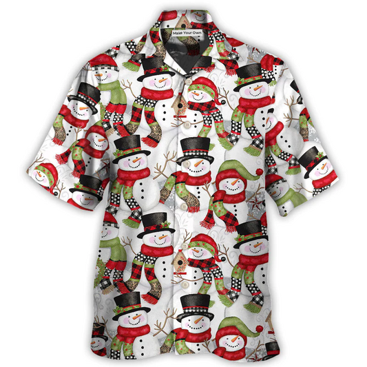 Christmas Snowman Family Hawaiian Shirt Summer Design Detail For Vacation Style
