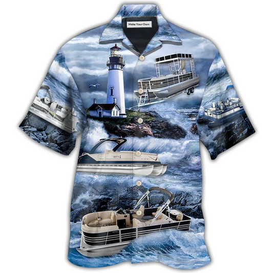Boat Pontoon Lighthouse Hawaiian Shirt For Poolside Relaxation And Sunny Getaways