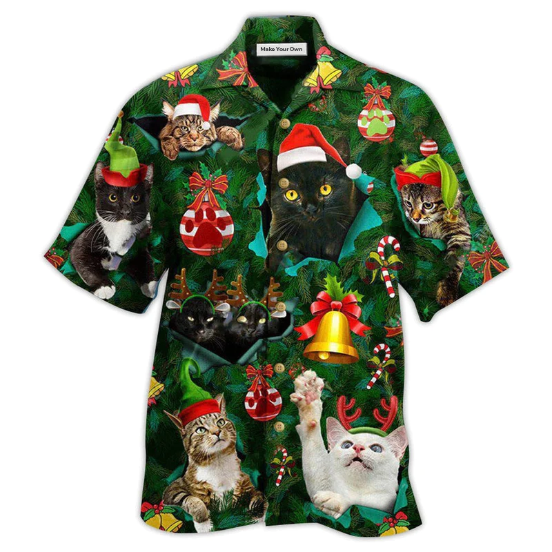 Cat Meowy Christmas Hawaiian Shirt For Warm Weather Adventures And Everyday Comfort