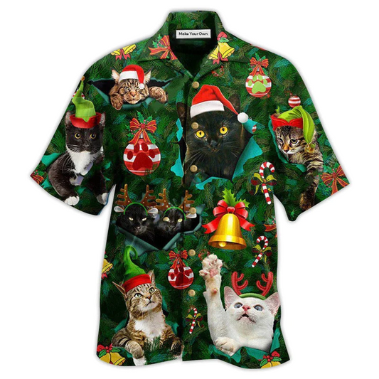 Cat Meowy Christmas Hawaiian Shirt For Warm Weather Adventures And Everyday Comfort