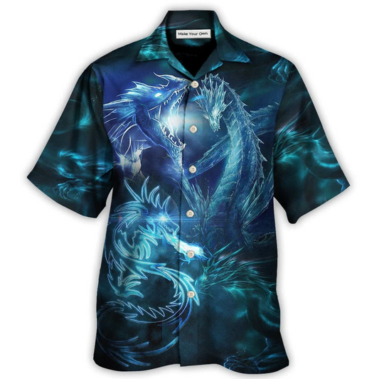 Neon Dragon Lighting Bright LED Hawaiian Shirt For Summer Vacation And Beach Travel