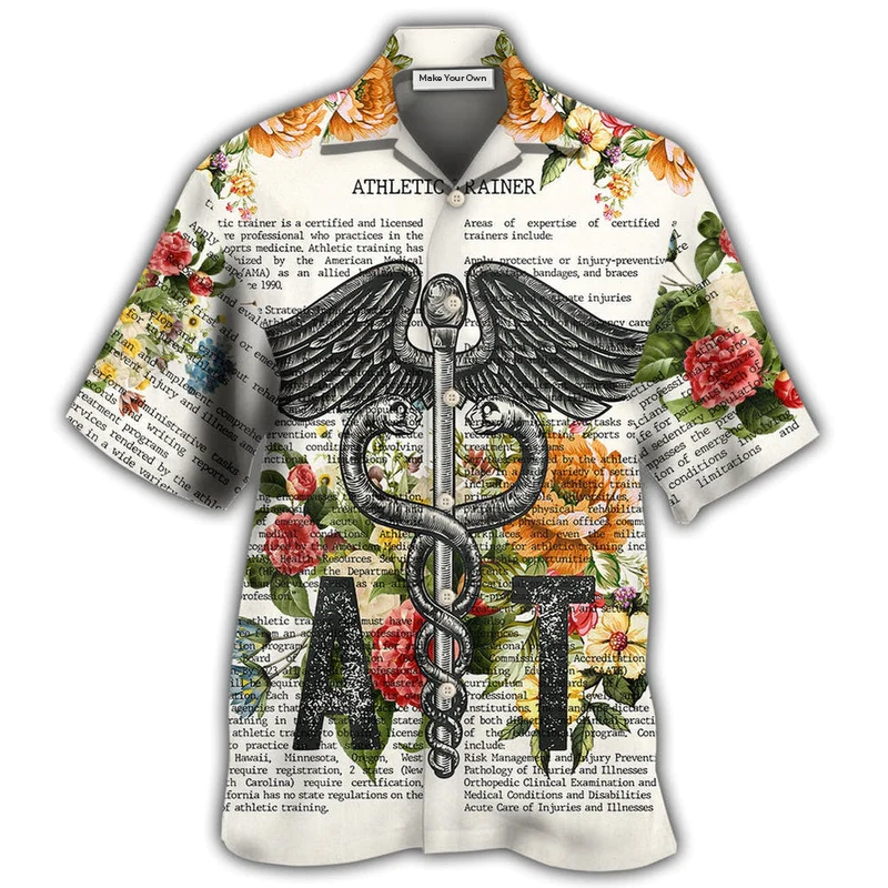 Floral Athletic Trainer Dictionary Hawaiian Shirt Pattern Detail For Summer Holidays And Outdoor Fun