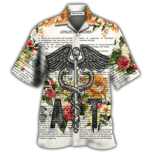 Floral Athletic Trainer Dictionary Hawaiian Shirt Pattern Detail For Summer Holidays And Outdoor Fun