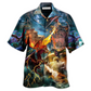 Dragon Fight Nautical Pirate Ship Hawaiian Shirt For Summer Vacation And Beach Travel