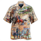 Horse Harness Racing Hawaiian Shirt Artwork View For Coastal Escapes And Resort Style