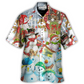 Happy Snowman Christmas Farm Hawaiian Shirt Pattern View For Relaxed Warm Weather Outfits