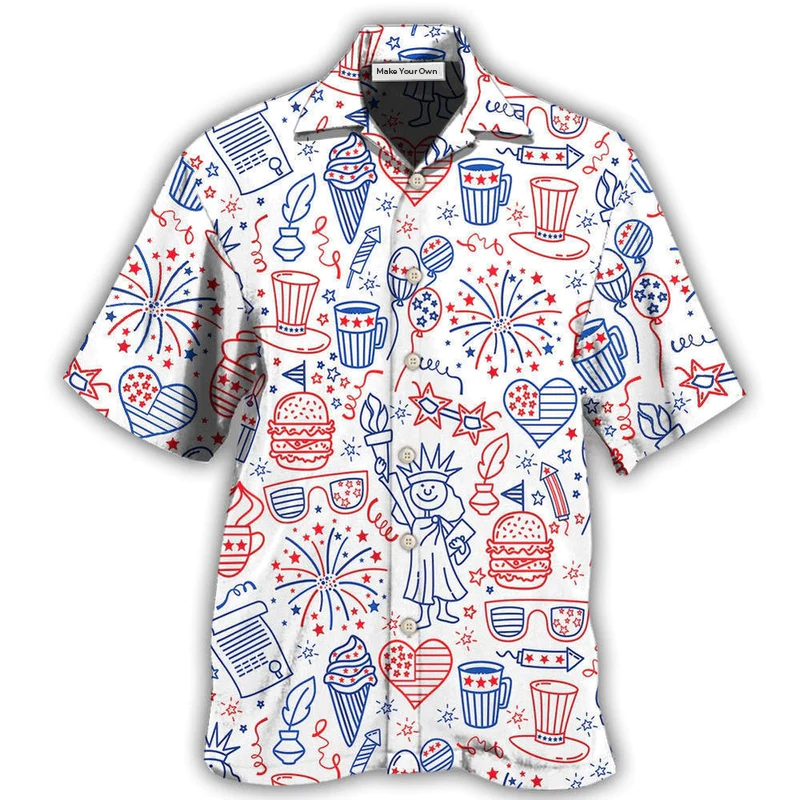 Patriotic American Hawaiian Shirt For Island Trips Summer Gatherings And Comfortable Daily Wear