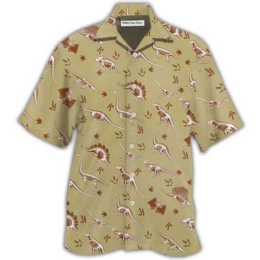 Dinosaur Little Hawaiian Shirt For Resort Getaways And Comfortable Summer Activities