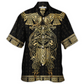 Viking Warrior Raven Yellow Nordic Hawaiian Shirt For Mythic Art Lovers, Coastal Outings, And Thoughtful Gift Giving