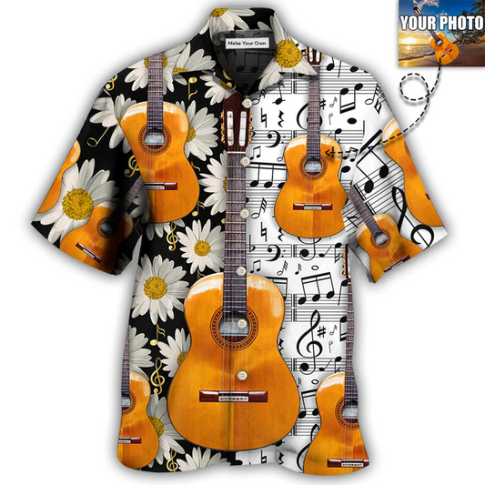 Guitar Various Custom Photo Hawaiian Shirt Pattern View For Lightweight Everyday Style