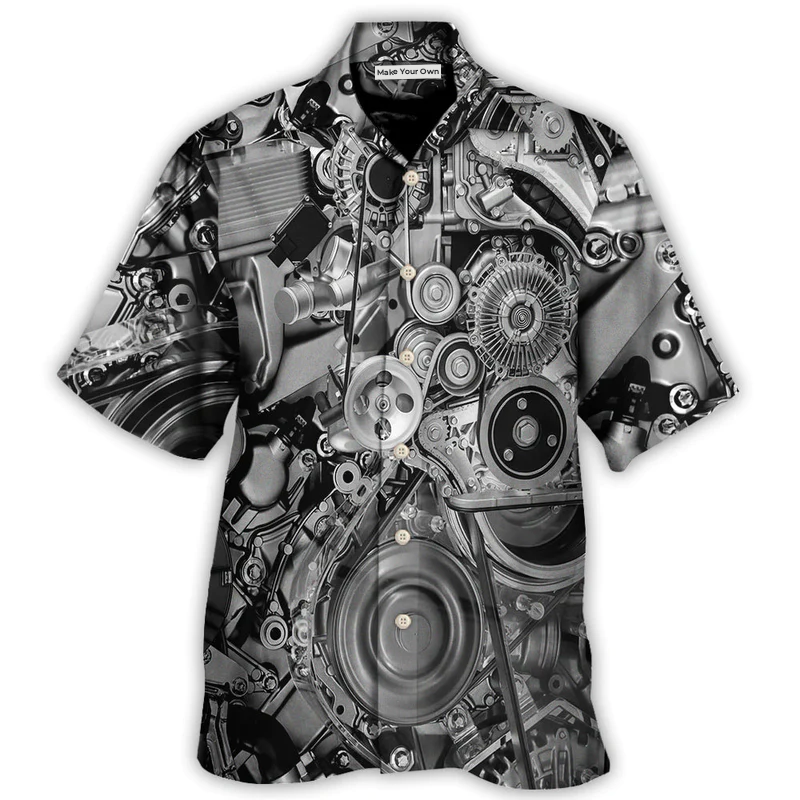 Engine Car Hawaiian Shirt Tropical Styling View For Island Holidays