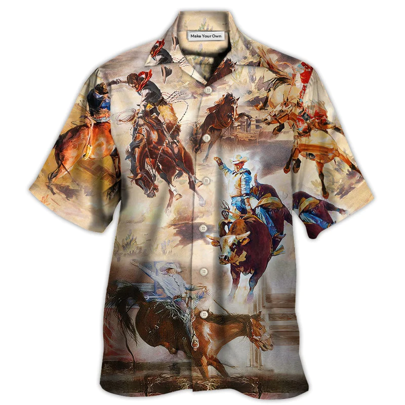 Horse Legacy Beautiful Rodeo Hawaiian Shirt Artwork Detail For Resort Trips And Outdoor Activities