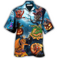 Dragon Halloween Pumpkin Scary Sky Night Hawaiian Shirt Artwork View For Weekend Travel And Beach Style