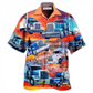 Truck Real Men Big Trucks Sunset Hawaiian Shirt Design View For Casual Summer Styling