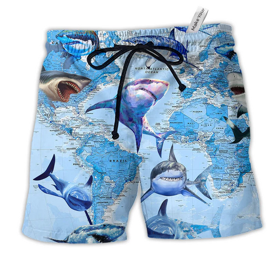 Shark The Great White Sharks World Hawaiian Beach Shorts For Seaside Summer Adventures