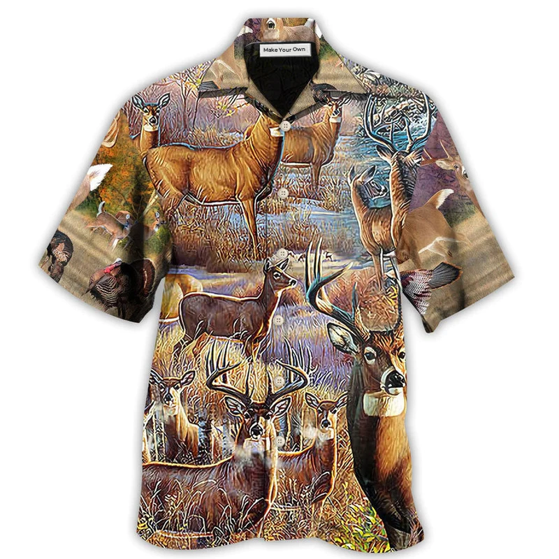 Deer Hunting Hawaiian Shirt For Resort Getaways And Comfortable Summer Activities