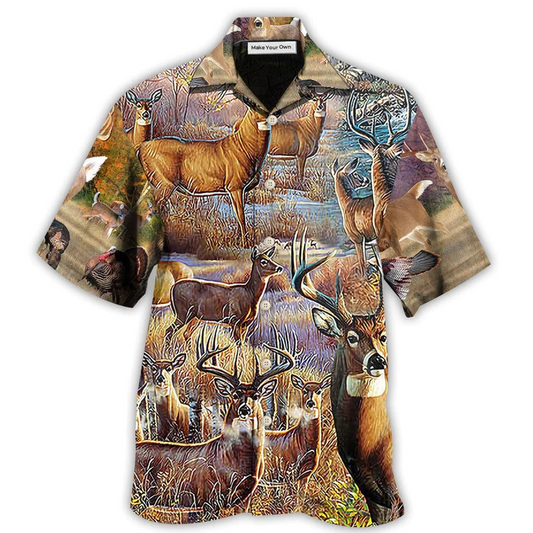 Deer Hunting Hawaiian Shirt For Resort Getaways And Comfortable Summer Activities